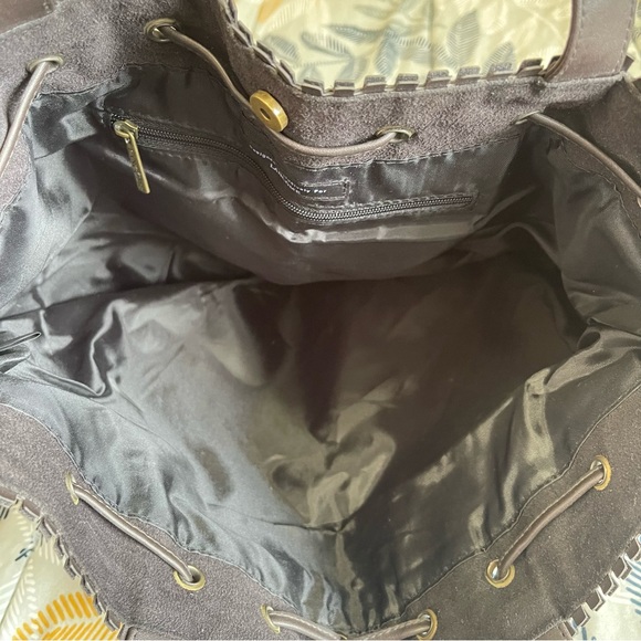 LANCOME Leopard Animal Print Shoulder Bag Tote Bag Drawstring/Snap Closu… - Picture 6 of 10